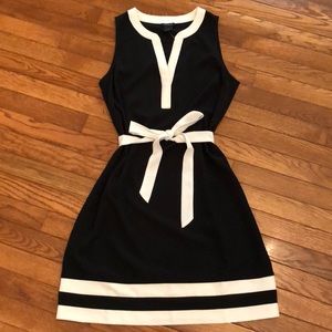 Ann Taylor Factory black/cream sleeveless dress
